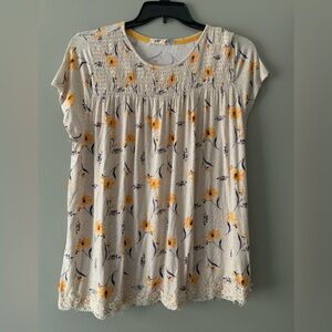 Jolt blouse size XL with lace trim